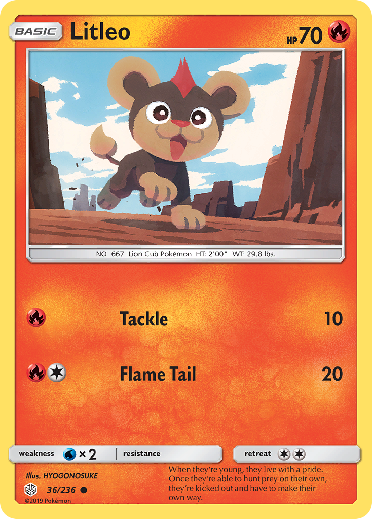 Litleo - Cosmic Eclipse - #36 - Pokemon TCG card