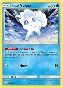 Alolan Vulpix - Cosmic Eclipse - #39 - Pokemon TCG card