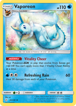 Vaporeon #42 Vaporeon - Cosmic Eclipse - #42 - Pokemon TCG card