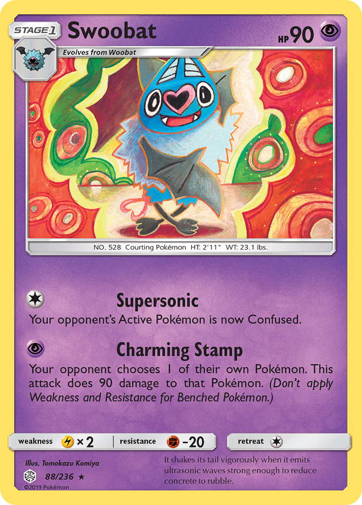 Swoobat - Cosmic Eclipse - #88 - Pokemon TCG card