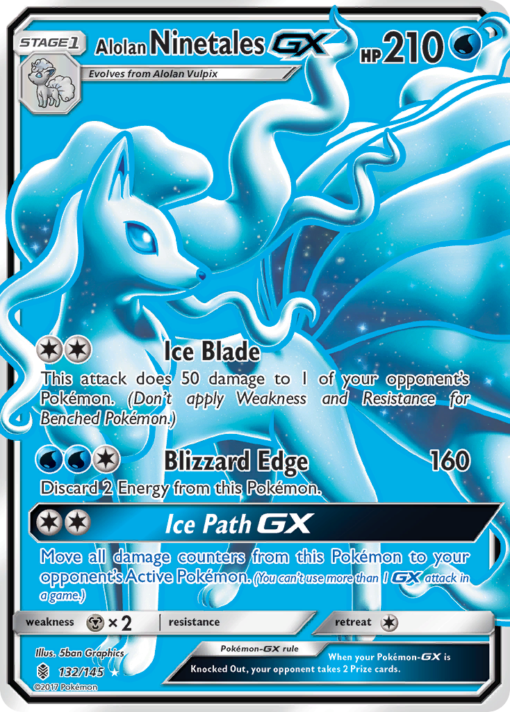 Alolan Ninetales-GX - Guardians Rising - #132 - Pokemon TCG card