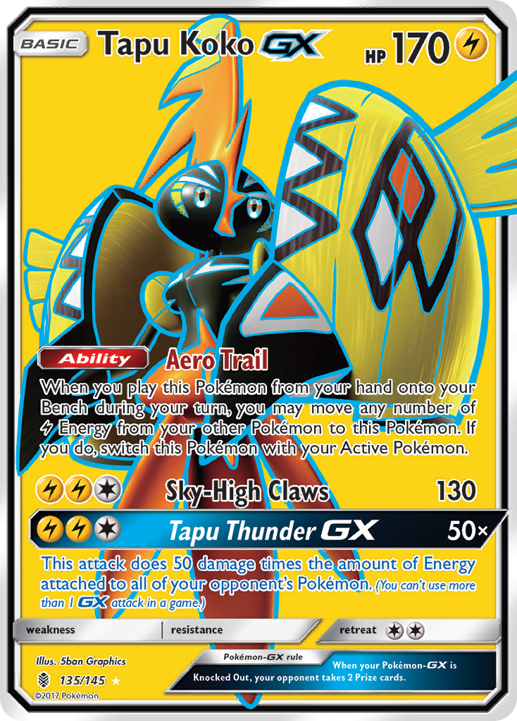 Tapu Koko-GX - Guardians Rising - #135 - Pokemon TCG card