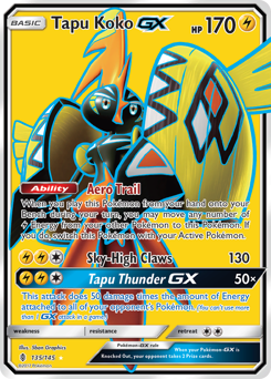 Tapu Koko-GX #135 Tapu Koko-GX - Guardians Rising - #135 - Pokemon TCG card