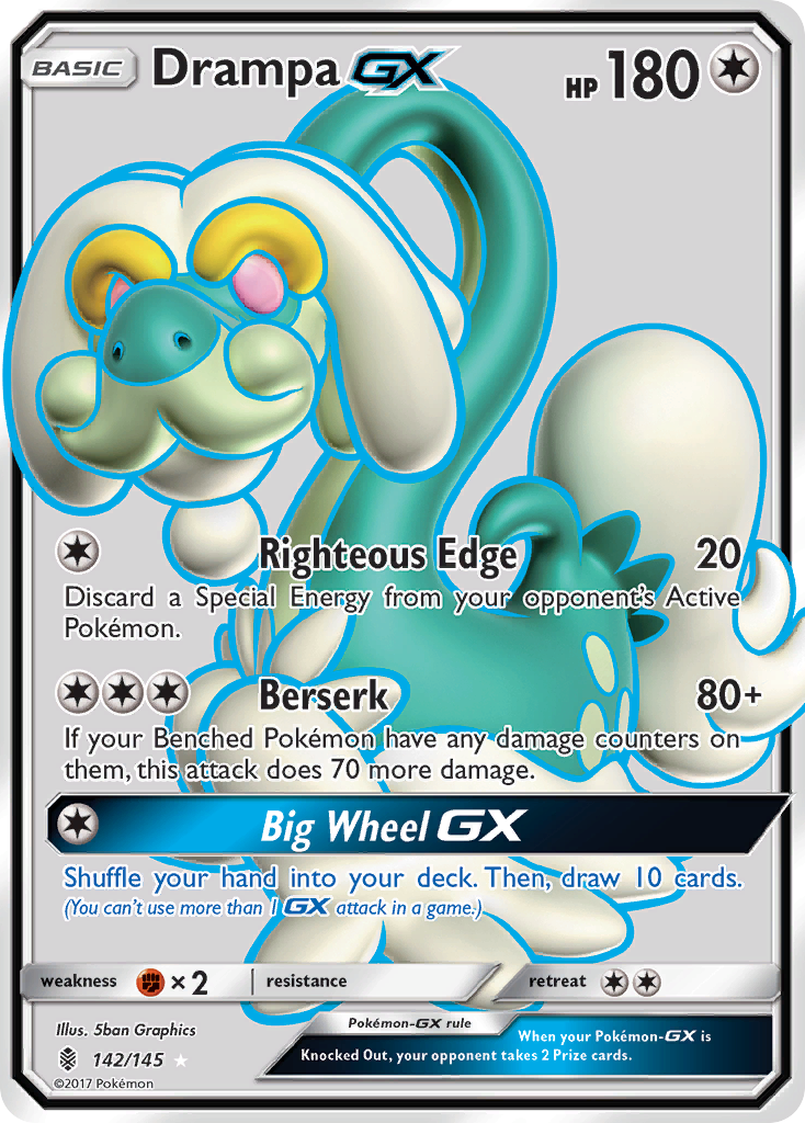 Drampa-GX - Guardians Rising - #142 - Pokemon TCG card