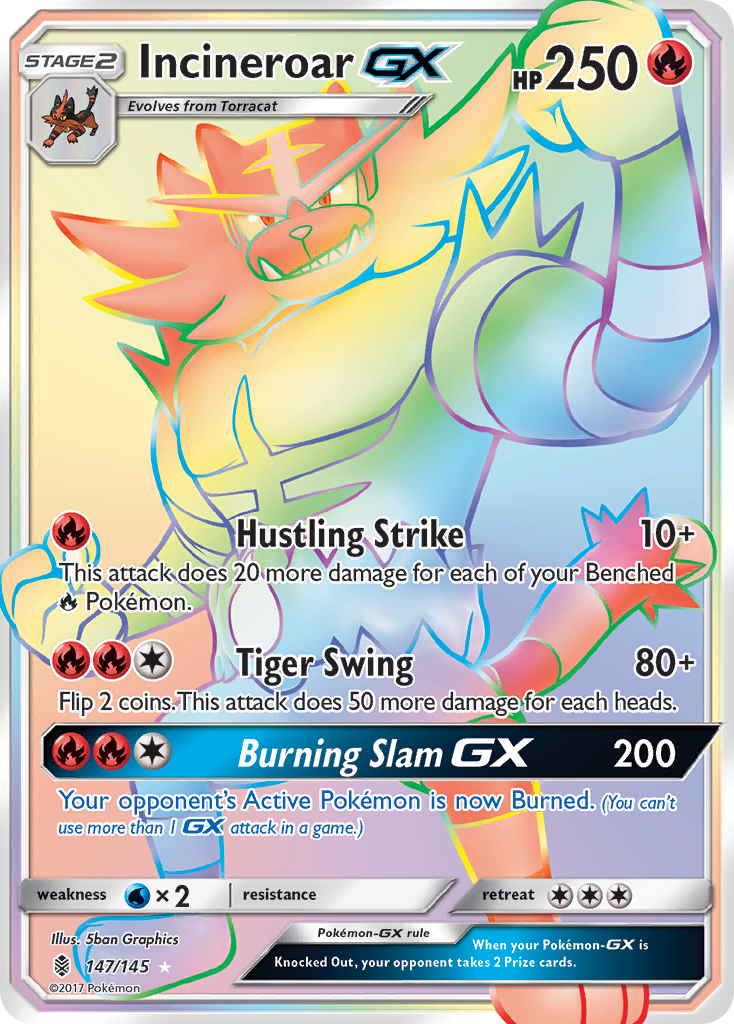 Incineroar-GX - Guardians Rising - #147 - Pokemon TCG card