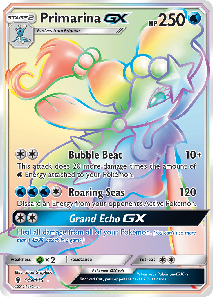 Primarina-GX - Guardians Rising - #149 - Pokemon TCG card