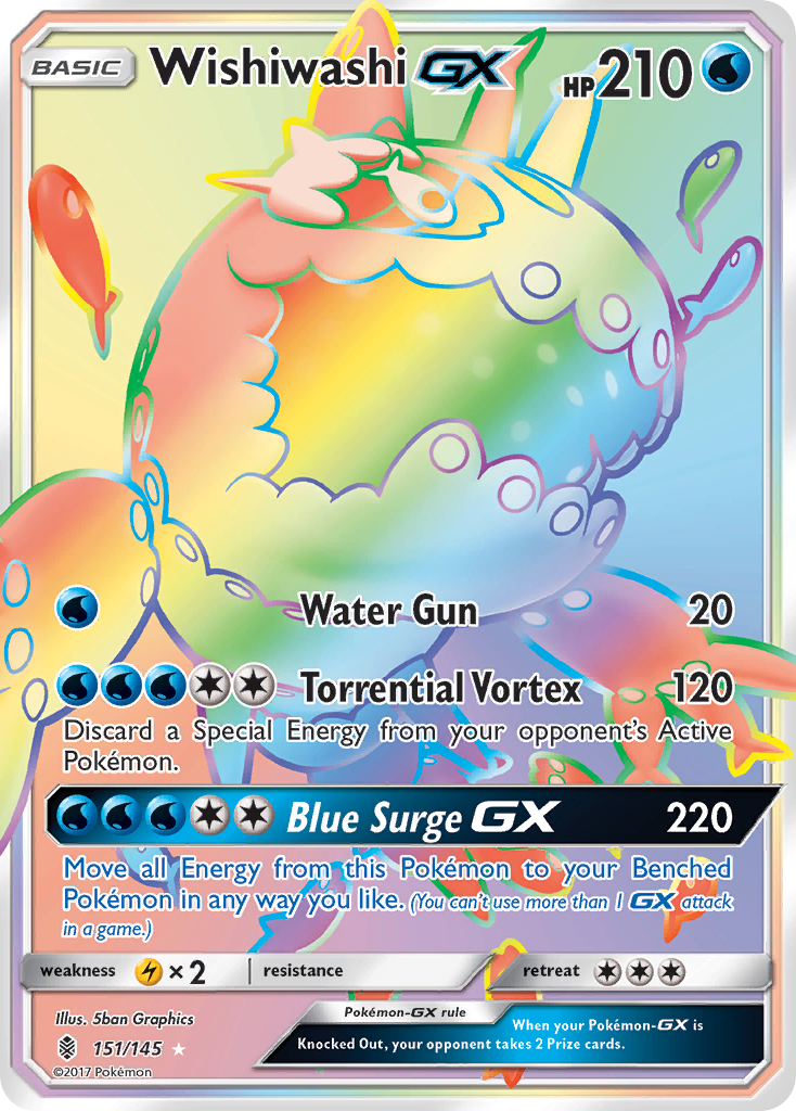 Wishiwashi-GX - Guardians Rising - #151 - Pokemon TCG card
