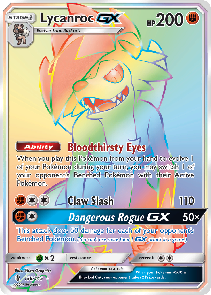 Lycanroc-GX - Guardians Rising - #156 - Pokemon TCG card