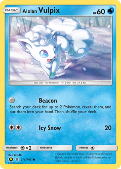 Alolan Vulpix - Guardians Rising - #21a - Pokemon TCG card