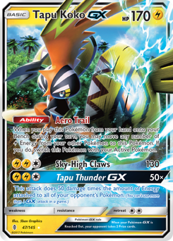 Tapu Koko-GX #47 Tapu Koko-GX - Guardians Rising - #47 - Pokemon TCG card