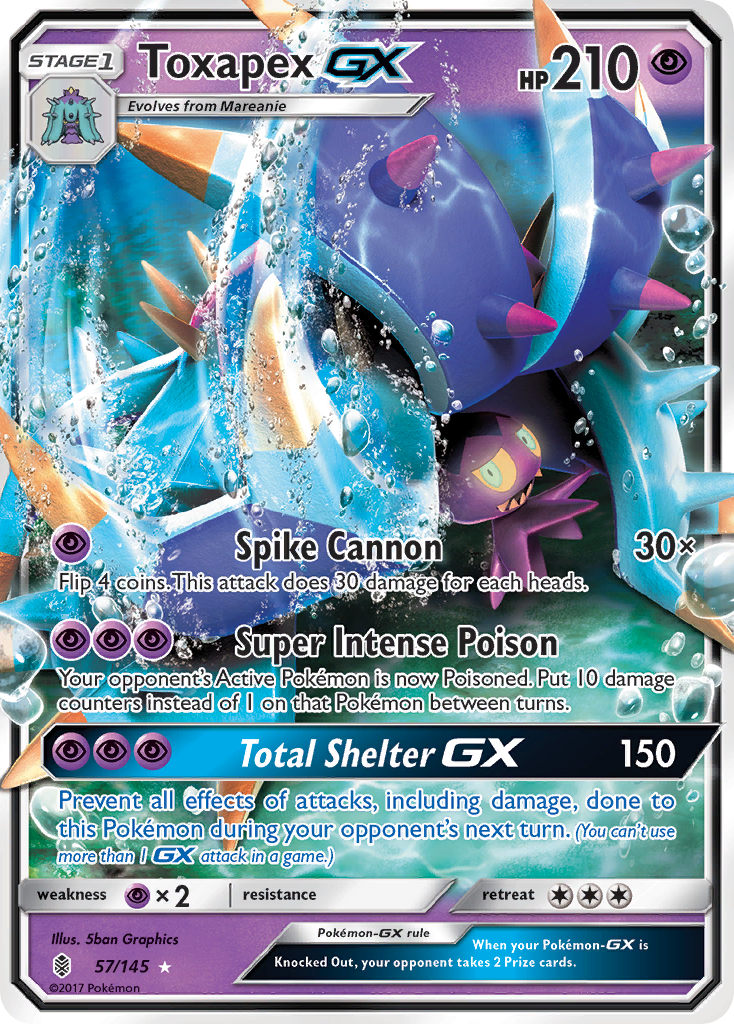 Toxapex-GX - Guardians Rising - #57 - Pokemon TCG card