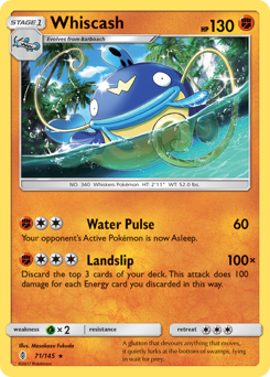 Whiscash - Guardians Rising - #71 - Pokemon TCG card