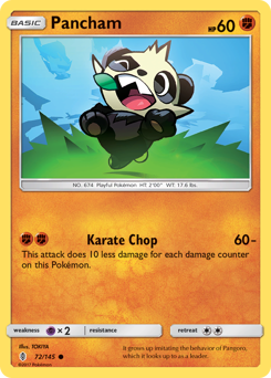Pancham - Guardians Rising - #72 - Pokemon TCG card