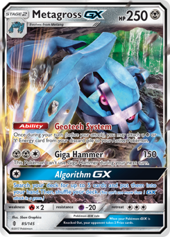Metagross-GX - Guardians Rising - #85 - Pokemon TCG card