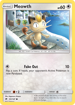 Meowth #101 Meowth - Burning Shadows - #101 - Pokemon TCG card