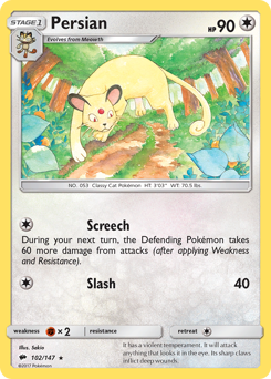 Persian #102 Persian - Burning Shadows - #102 - Pokemon TCG card