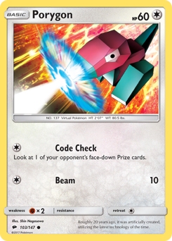 Porygon #103 Porygon - Burning Shadows - #103 - Pokemon TCG card