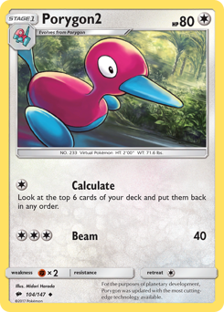 Porygon2 #104 Porygon2 - Burning Shadows - #104 - Pokemon TCG card