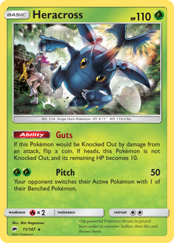 Heracross - Burning Shadows - #11 - Pokemon TCG card