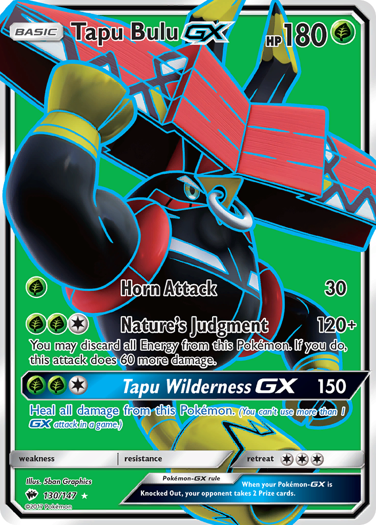 Tapu Bulu-GX - Burning Shadows - #130 - Pokemon TCG card