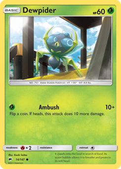 Dewpider - Burning Shadows - #14 - Pokemon TCG card