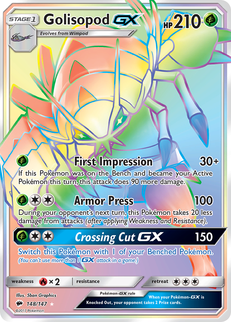 Golisopod-GX - Burning Shadows - #148 - Pokemon TCG card