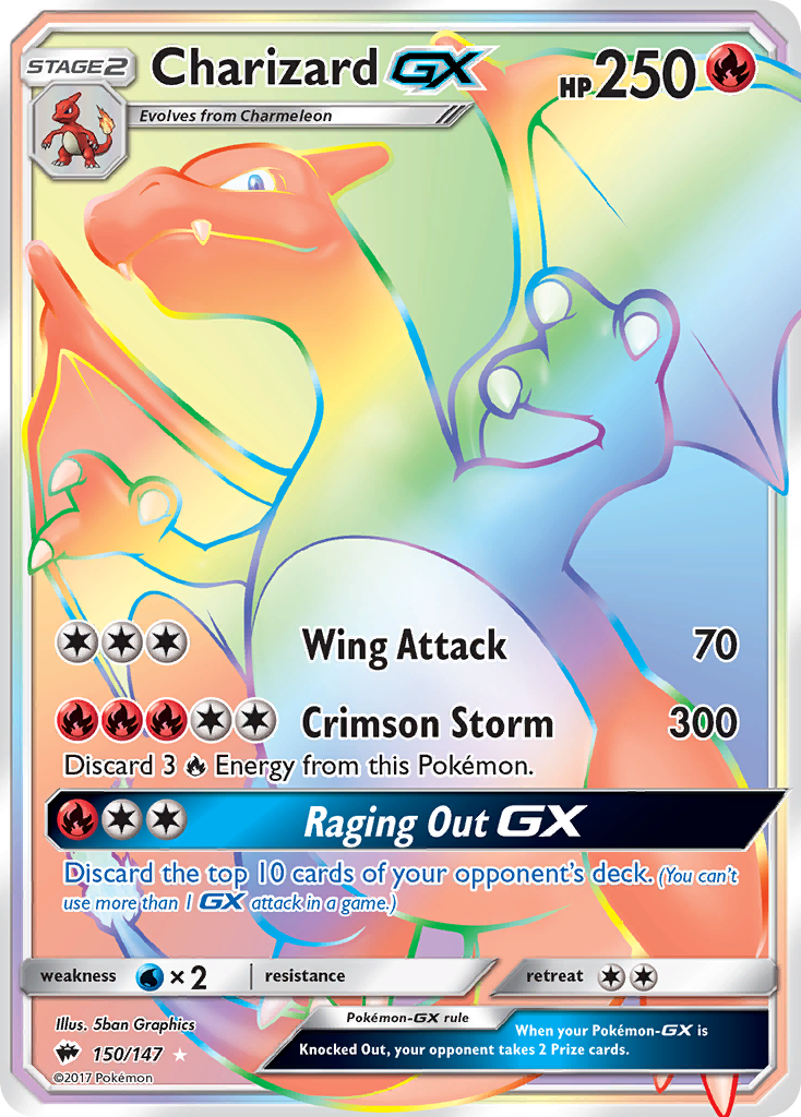 Charizard-GX - Burning Shadows - #150 - Pokemon TCG card
