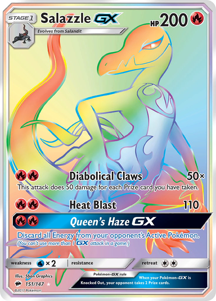 Salazzle-GX - Burning Shadows - #151 - Pokemon TCG card