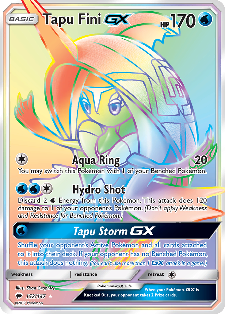 Tapu Fini-GX - Burning Shadows - #152 - Pokemon TCG card