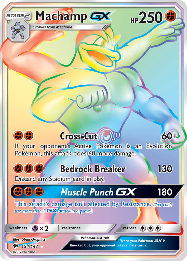 Machamp-GX - Burning Shadows - #154 - Pokemon TCG card