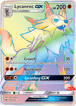 Lycanroc-GX #155 Lycanroc-GX - Burning Shadows - #155 - Pokemon TCG card