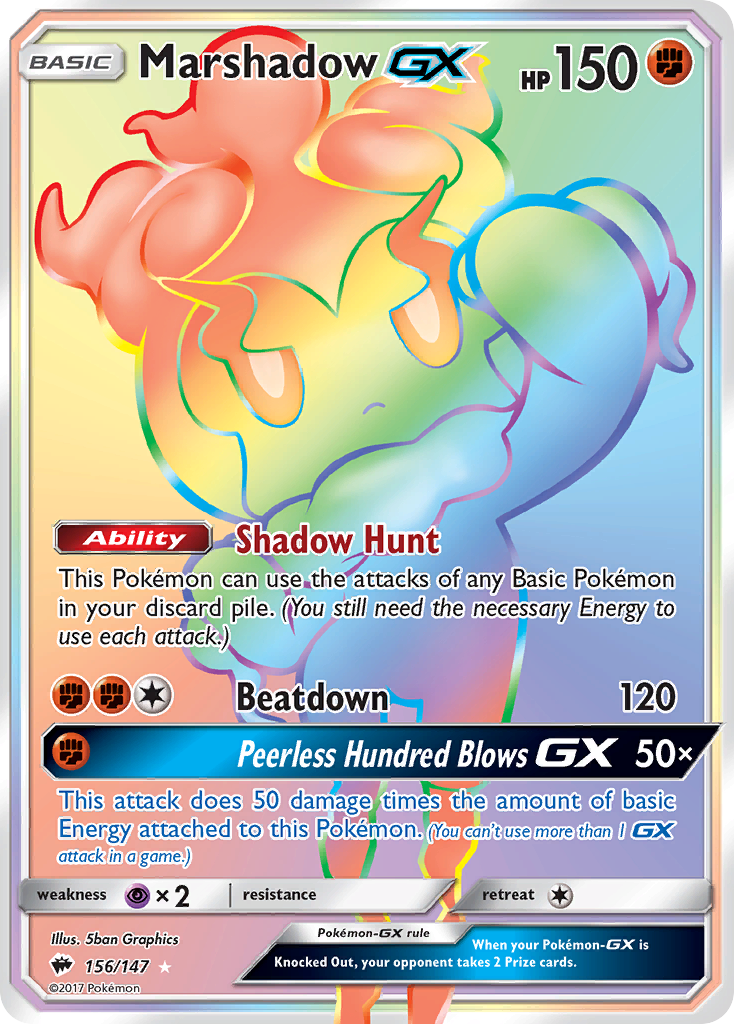 Marshadow-GX - Burning Shadows - #156 - Pokemon TCG card