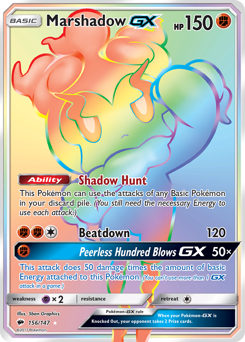 Marshadow-GX - Burning Shadows - #156 - Pokemon TCG card