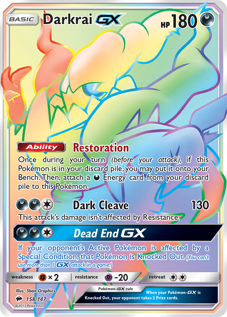 Darkrai-GX - Burning Shadows - #158 - Pokemon TCG card