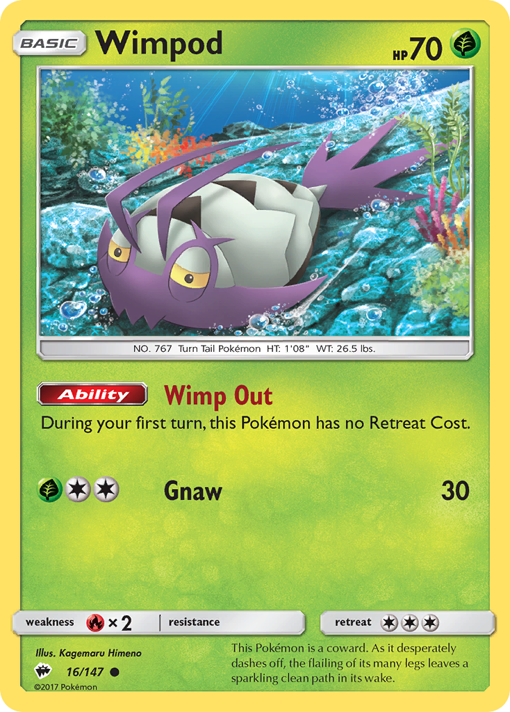 Wimpod - Burning Shadows - #16 - Pokemon TCG card
