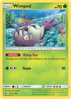 Wimpod - Burning Shadows - #16 - Pokemon TCG card