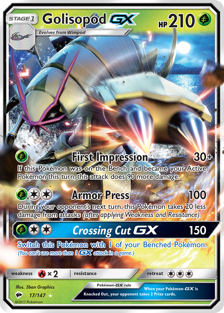 Golisopod-GX - Burning Shadows - #17 - Pokemon TCG card