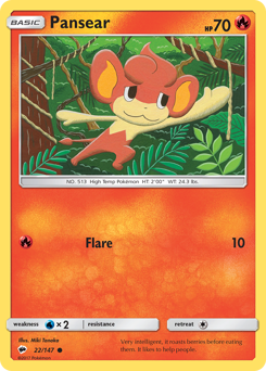 Pansear - Burning Shadows - #22 - Pokemon TCG card