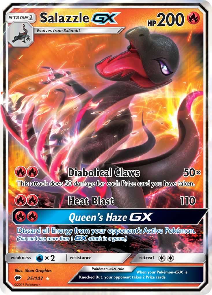 Salazzle-GX - Burning Shadows - #25 - Pokemon TCG card