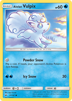 Alolan Vulpix - Burning Shadows - #27 - Pokemon TCG card