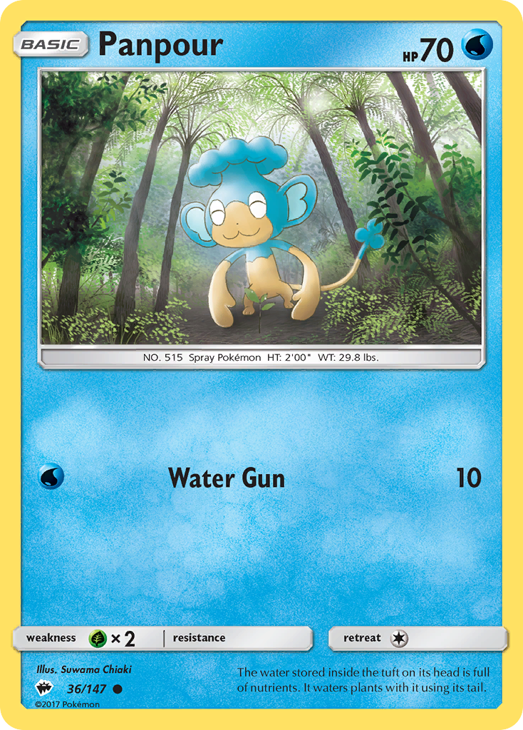Panpour - Burning Shadows - #36 - Pokemon TCG card