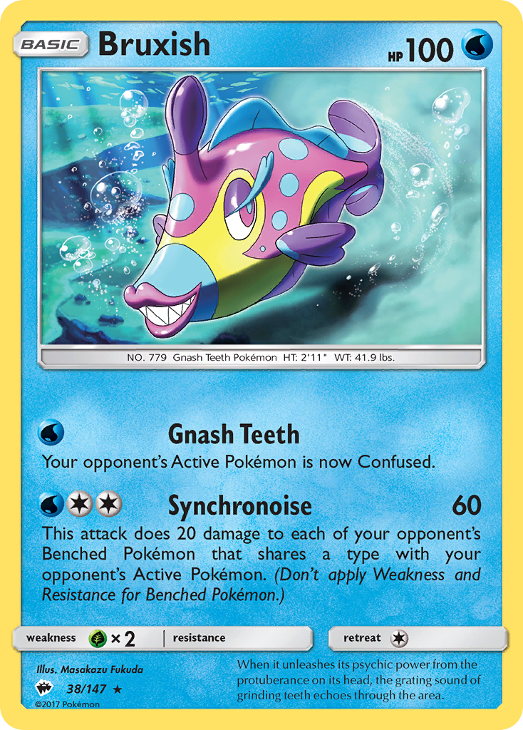 Bruxish - Burning Shadows - #38 - Pokemon TCG card