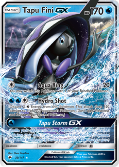 Tapu Fini-GX #39 Tapu Fini-GX - Burning Shadows - #39 - Pokemon TCG card