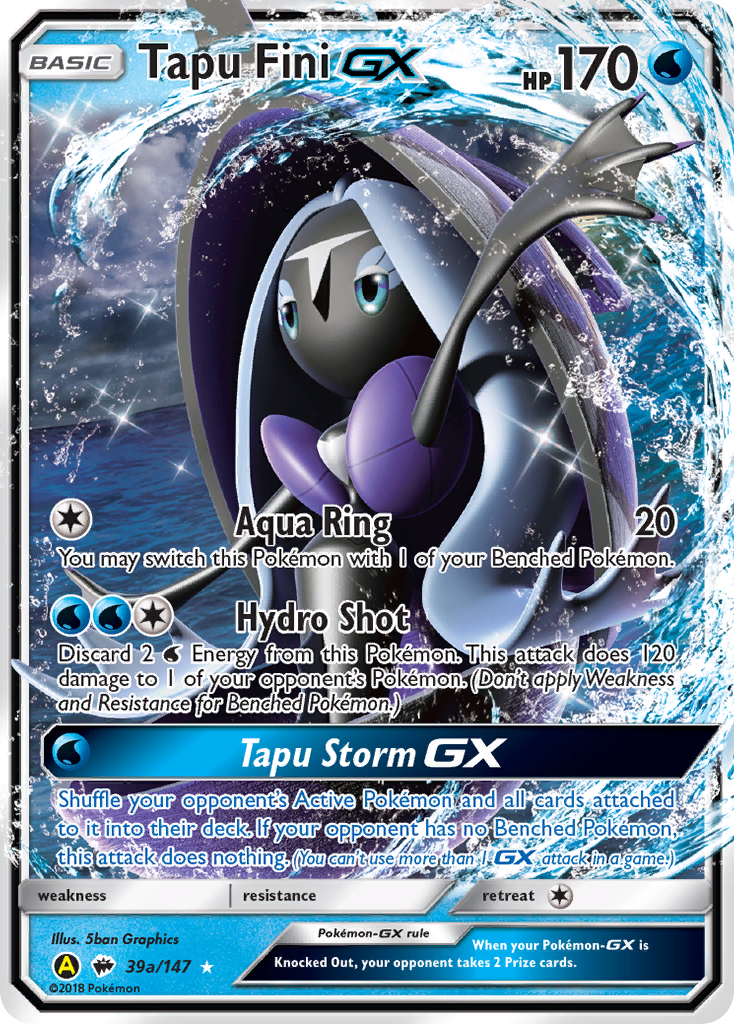 Tapu Fini-GX - Burning Shadows - #39a - Pokemon TCG card