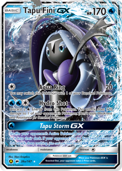 Tapu Fini-GX #39a Tapu Fini-GX - Burning Shadows - #39a - Pokemon TCG card