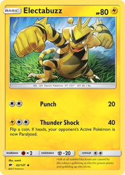 Electabuzz #42 Electabuzz - Burning Shadows - #42 - Pokemon TCG card