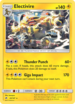 Electivire #43 Electivire - Burning Shadows - #43 - Pokemon TCG card