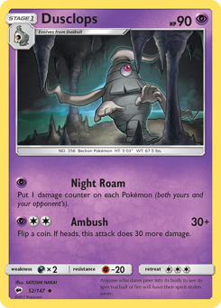 Dusclops - Burning Shadows - #52 - Pokemon TCG card