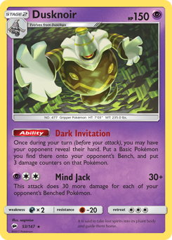 Dusknoir #53 Dusknoir - Burning Shadows - #53 - Pokemon TCG card