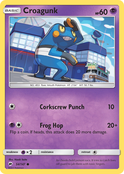 Croagunk #54 Croagunk - Burning Shadows - #54 - Pokemon TCG card